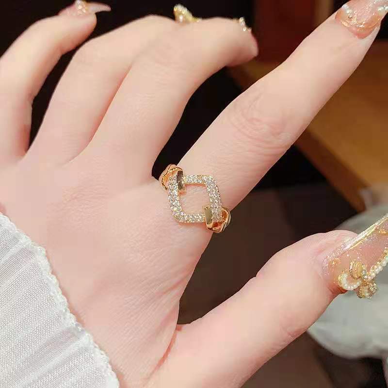 Rhombus Fashion Personality Cold Wind Index Finger Ring