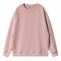 Fine Imitation Cotton Dropped Shoulder Loose Round Neck Sweater - Lotus Root Starch-L - View 1