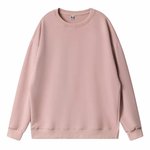 Fine Imitation Cotton Dropped Shoulder Loose Round Neck Sweater Lotus Root Starch L - Shop at LoveMi