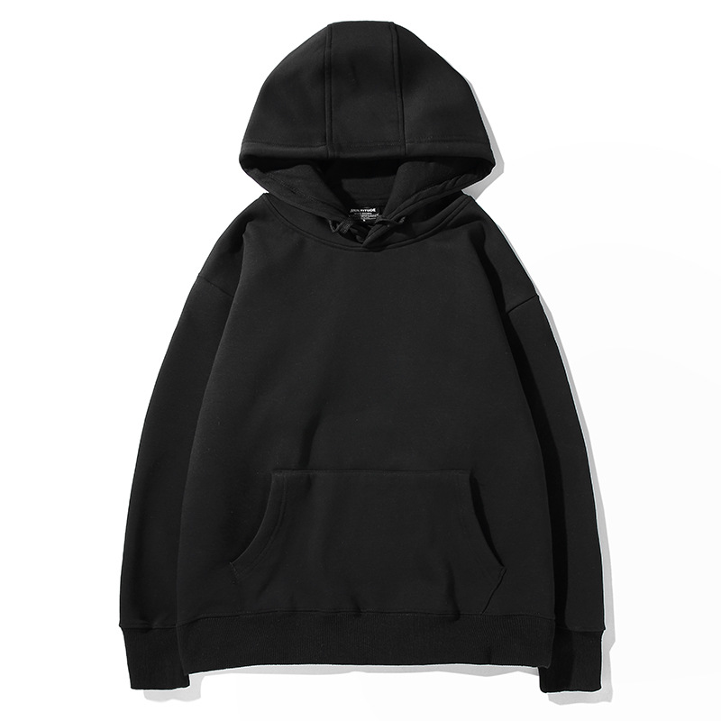 Women's Solid Color Non-inverted Fleece Pullover Drop Shoulder Hoodie
