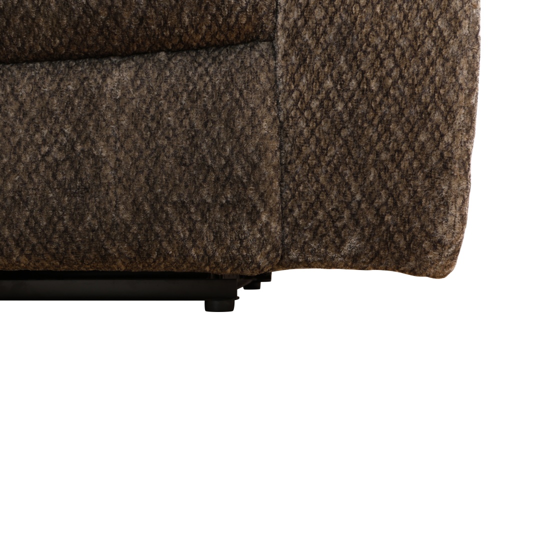 Pickup Only--Brown Cashmere Fleece Living Room Recliner Intelligent 3-Piece Sofa Set
