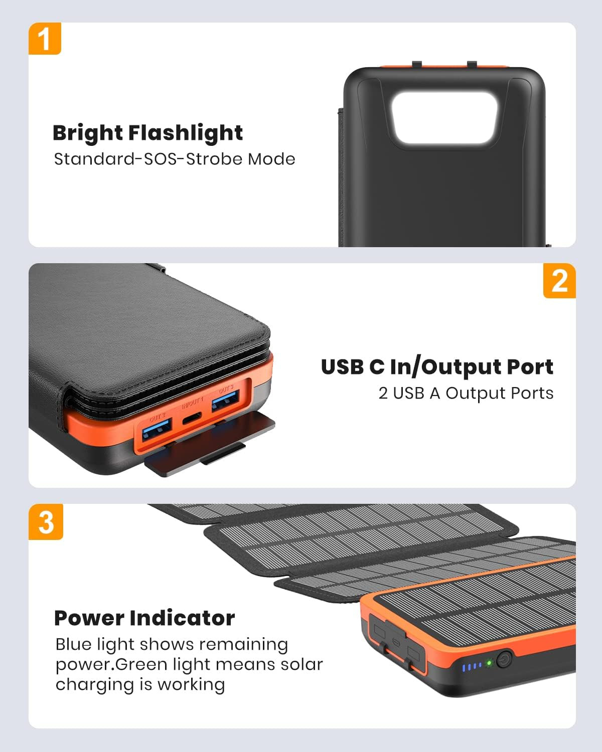 1O000000mAh Solar Power Bank Waterproof 2USB LED Battery Charger For Cell Phone — foto 22