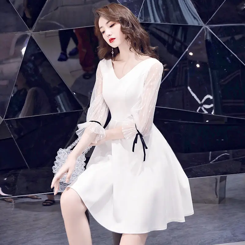 Women's Fashion Black Evening Dress