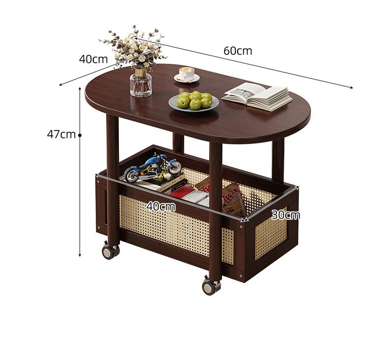 Portable Wheels Mobile Table Laptop Desk Adjustable Height Overbed Sofa Side 7