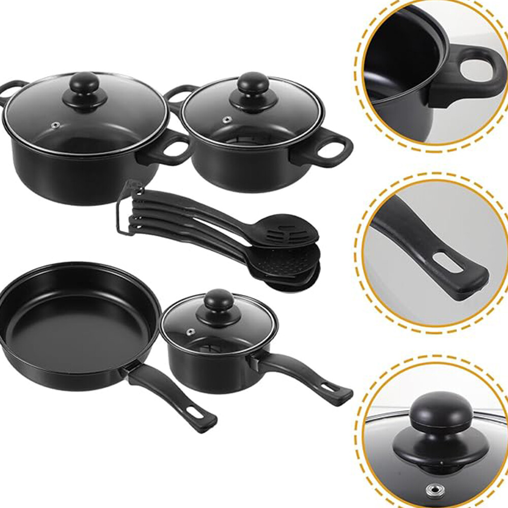 16pcs Cookware Set Pan Pot Non Stick Saucepans Frying Glass Lid — image 10