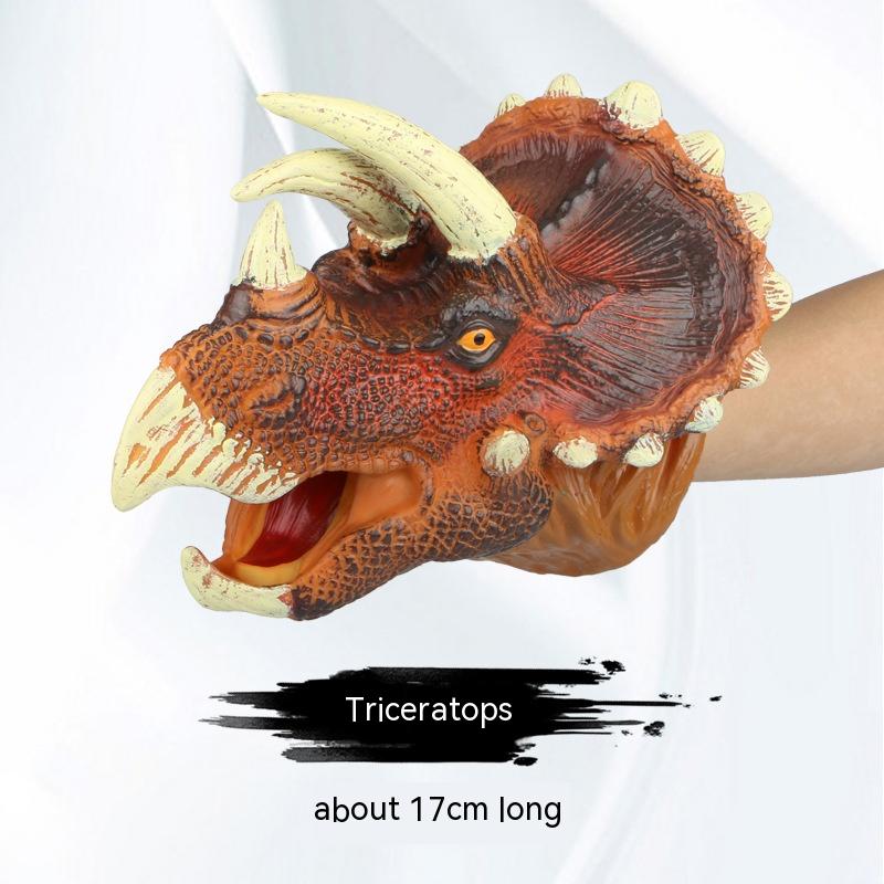 Brown Triceratops Hand Puppet