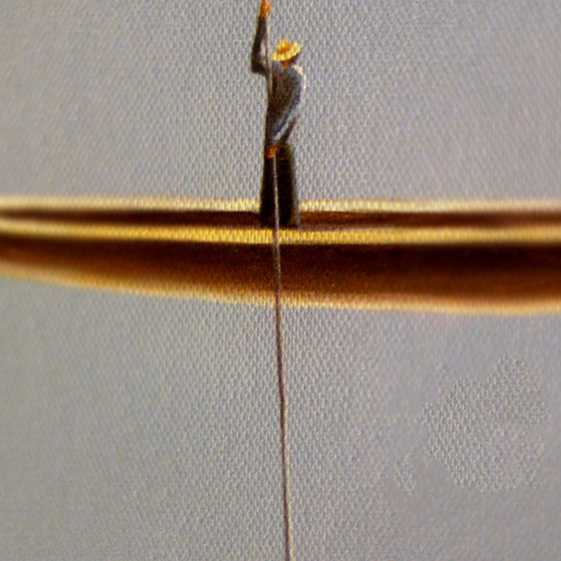 Golden Boat Canvas Poster Abstract Nature Landscape Painting — foto 7