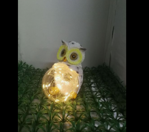 Factory Direct Sales Of Solar LED Resin Amazon Owl Hug Ball Outdoor Villa Garden Landscape Light — foto 2
