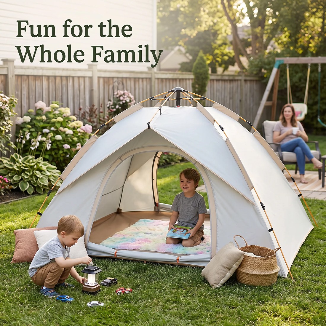 3-4 Man UK Outdoor Automatic Instant Double Layer Quick Setup Camping Tent — image 2