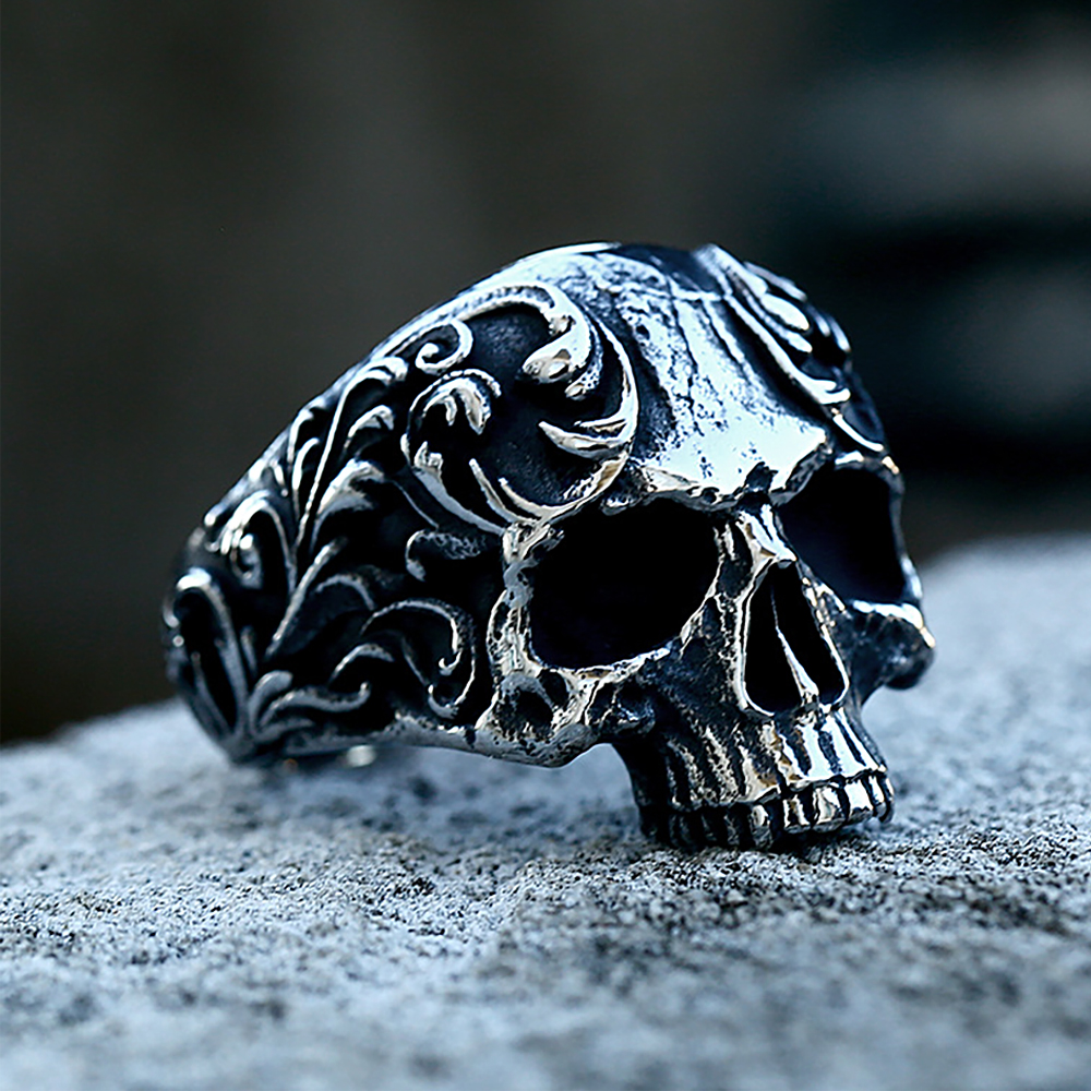 Floral Skull Ring