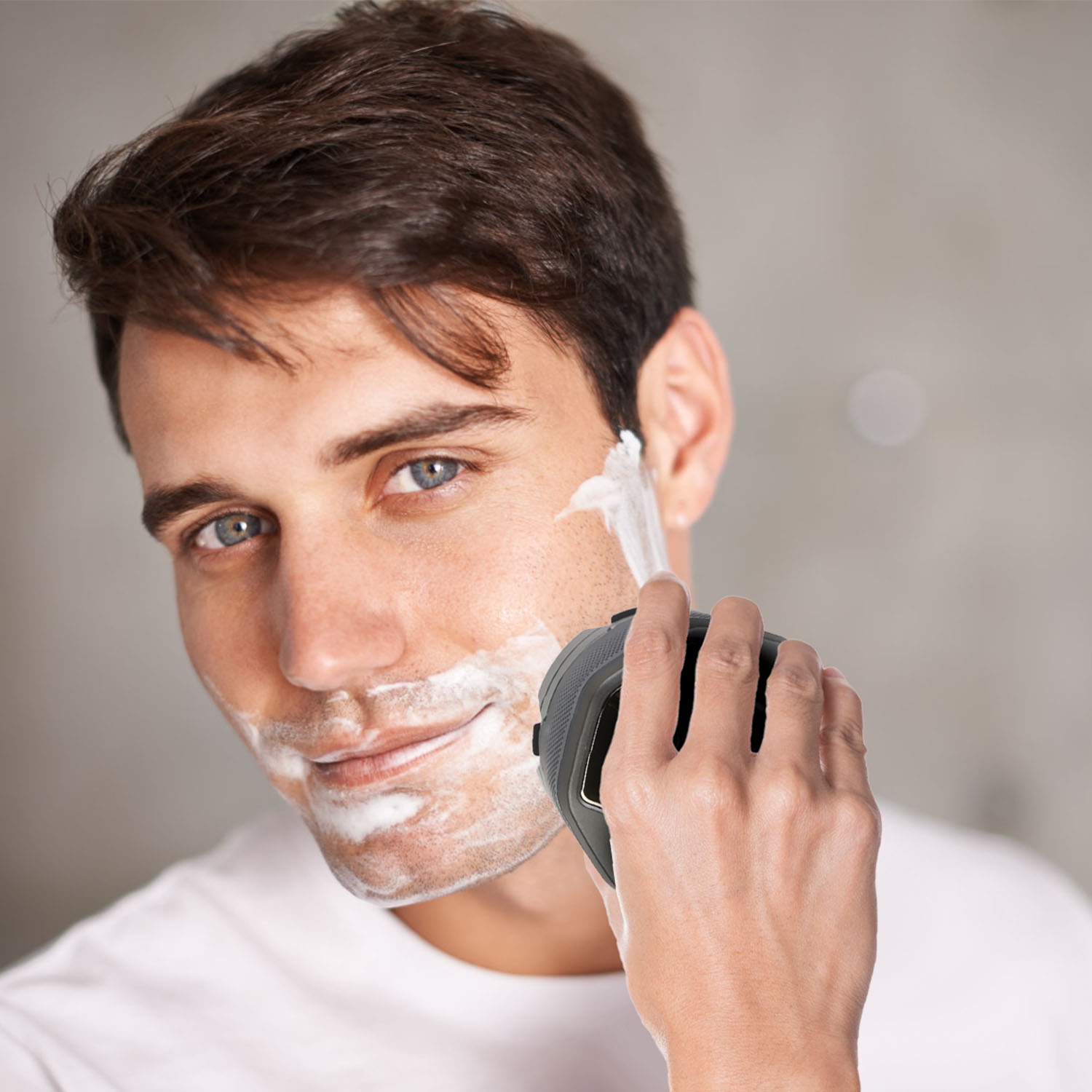 1Pc  Cordless Electric Head Shaver For Men 6D Magnetic Floating Head IPX6 Waterproof Wet Dry Shaving Electric Razor Type-C Rechargeable Trimmer With LED Digital Display For Bald Man
