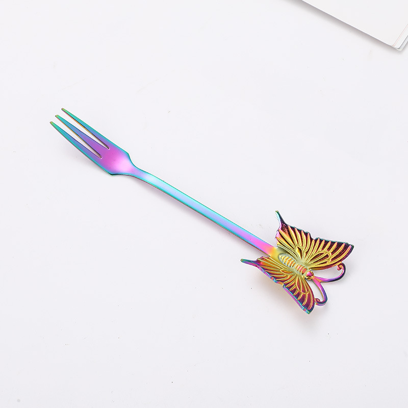 Title 4, Stainless Steel Spoon Fork Gift Cute Cartoon Bu...