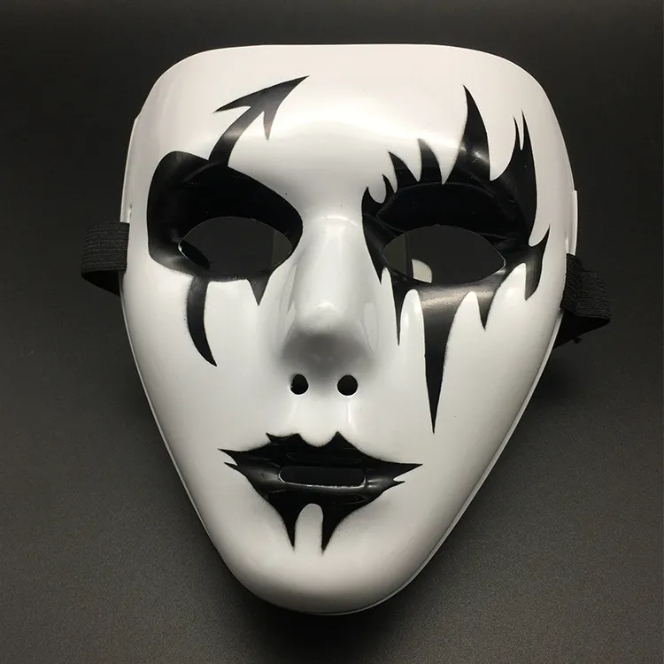 Full Face Mask Hand-painted White Street Dance Men's Adult Eye Mask - Single Arrow