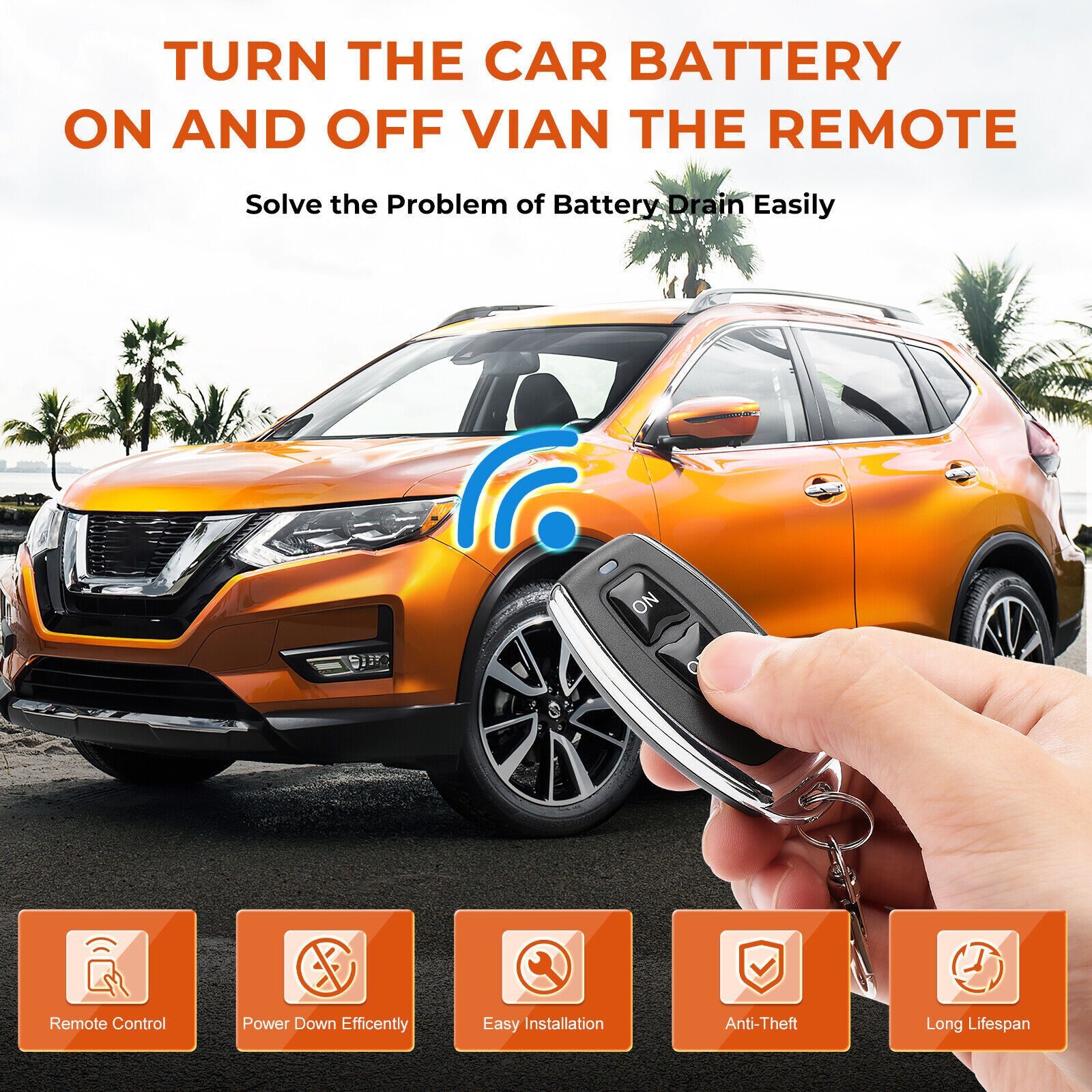 Wireless Remote Car Battery Disconnect Relay Master Kill Cut-off Switch Isolator — image 2