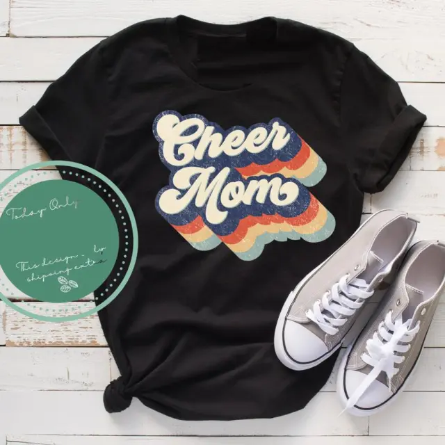 Retro Cheerleading Mom Gildan T shirt Black - Shop at LoveMi