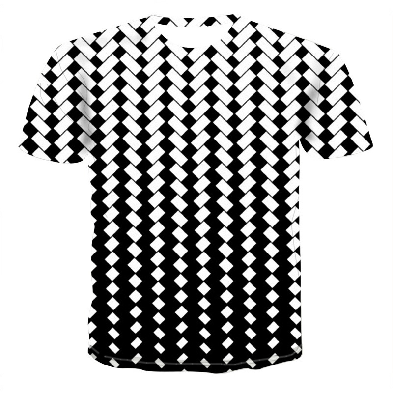 Title 2, 3DT Shirt mit geometrischem Mesh Digitaldruck K...