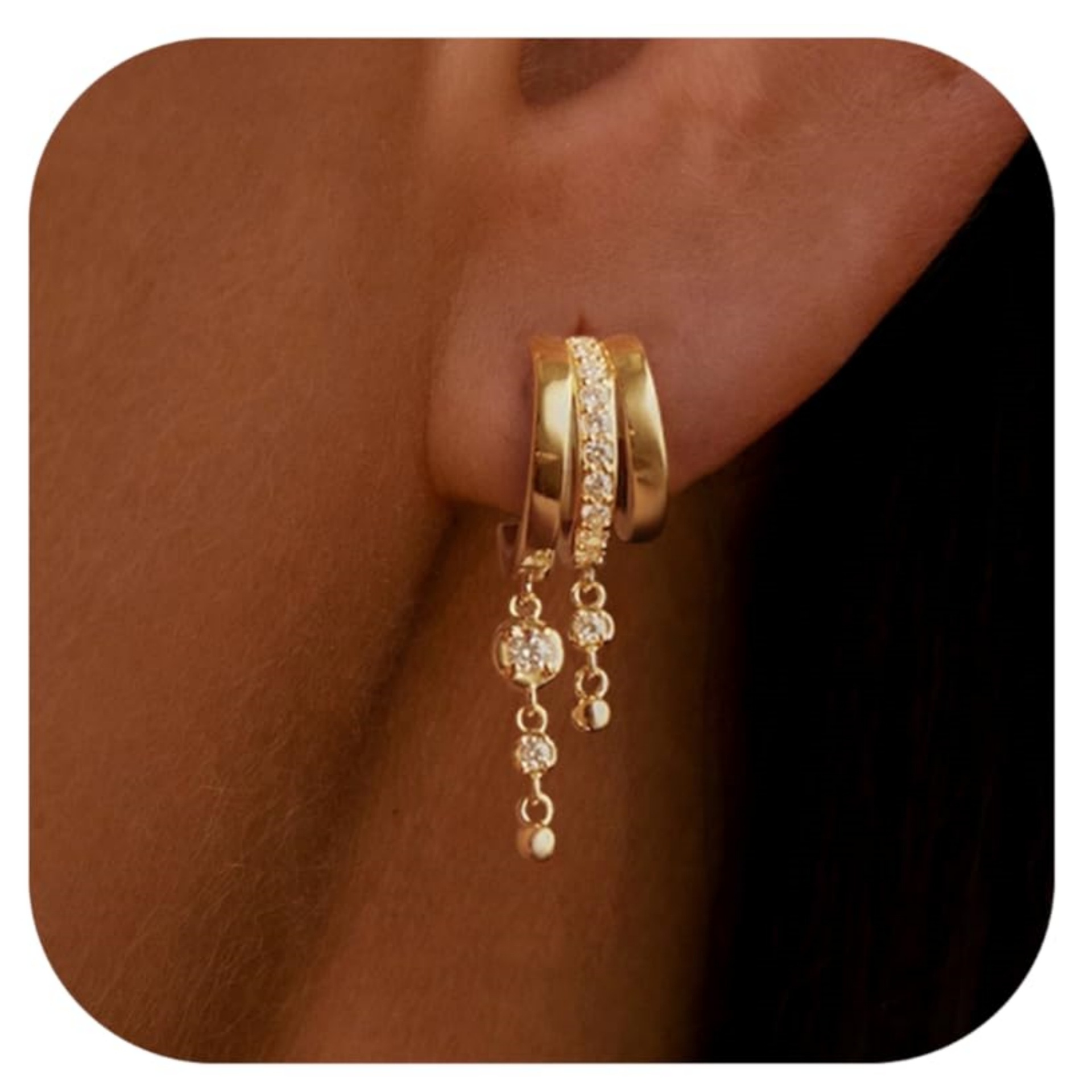 Brass Genuine Gold Electroplated Tassel Earrings thumbnail 7