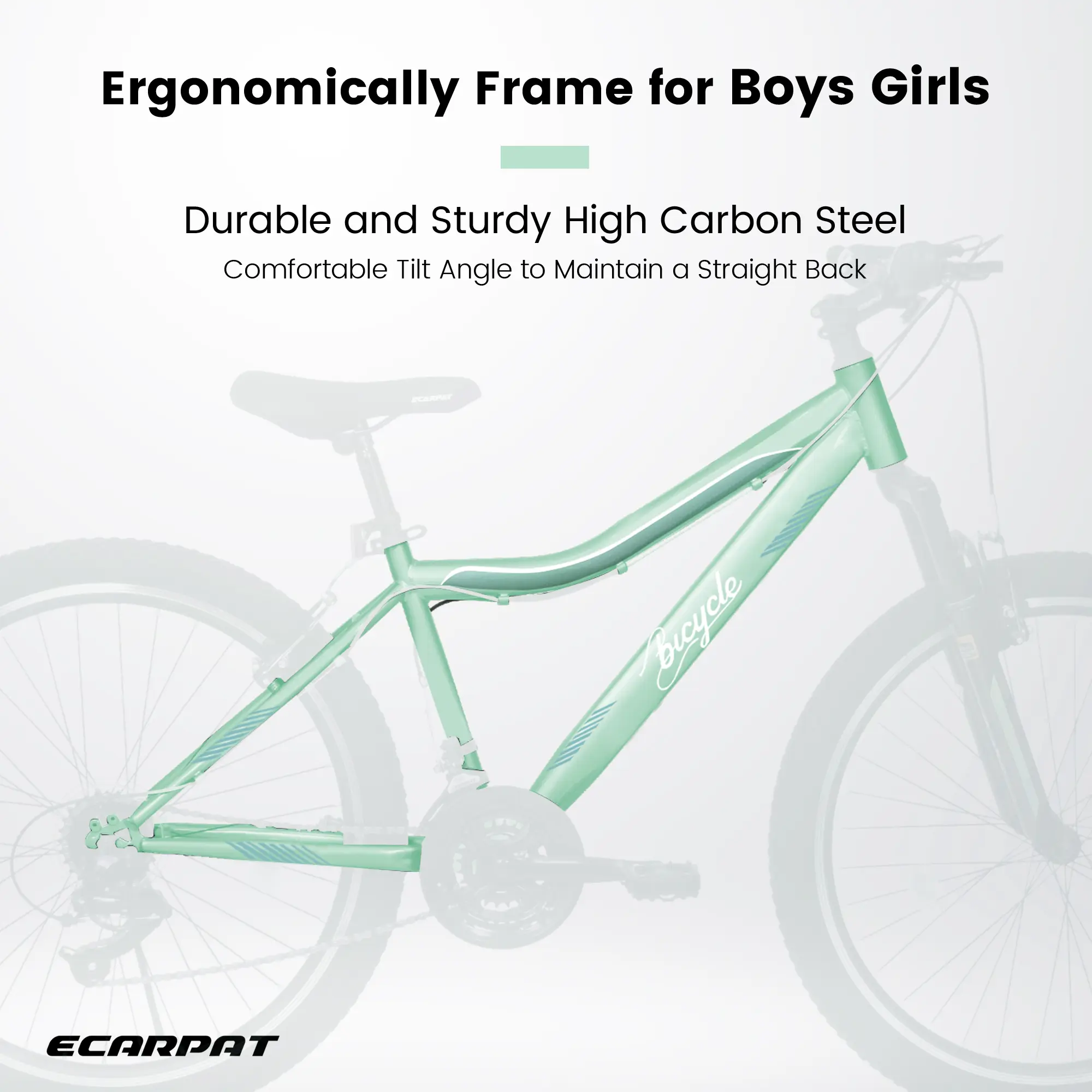 A26208D Mountain Bike 24 26 Inch, High-Density Carbon Steel Frame, 21 Speed, Front Suspension, Dual V-Brakes, Pre-Assembled For Men Women Teens