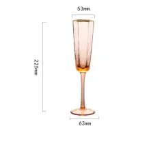 Champagne Glass High-end Water Wine Glass Juice Drink - Hexagonal Champagne Glass - View 1