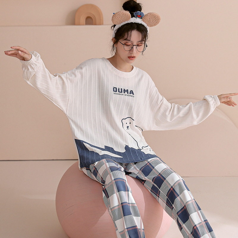 Title 26, Pajamas Ladies Long-sleeved Cotton Cartoon Suit...