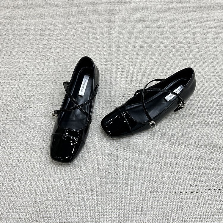 Comfy All Day Hidden Platform French Mary Jane Flats For Women, 2026 Spring  Summer Cross Strap Red Dress Shoes To Match Skirts