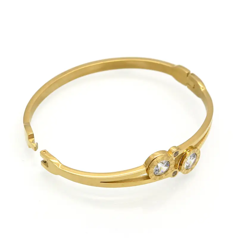 Roman Numerals Double Diamond Bracelet For Men And Women