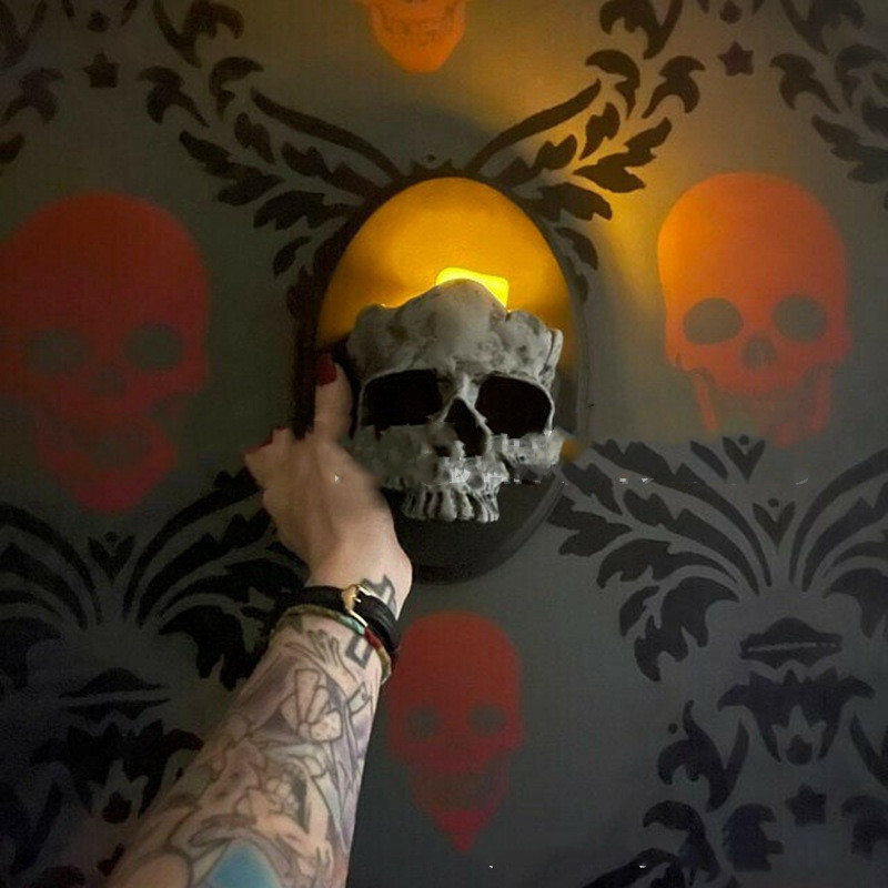 Skull Wall Candle Holder Decoration (Skull candlestick)