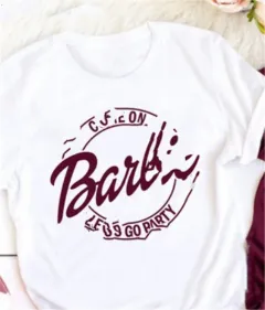 English Print Loose Round Neck Short Sleeve Tee - 32774White - View 1
