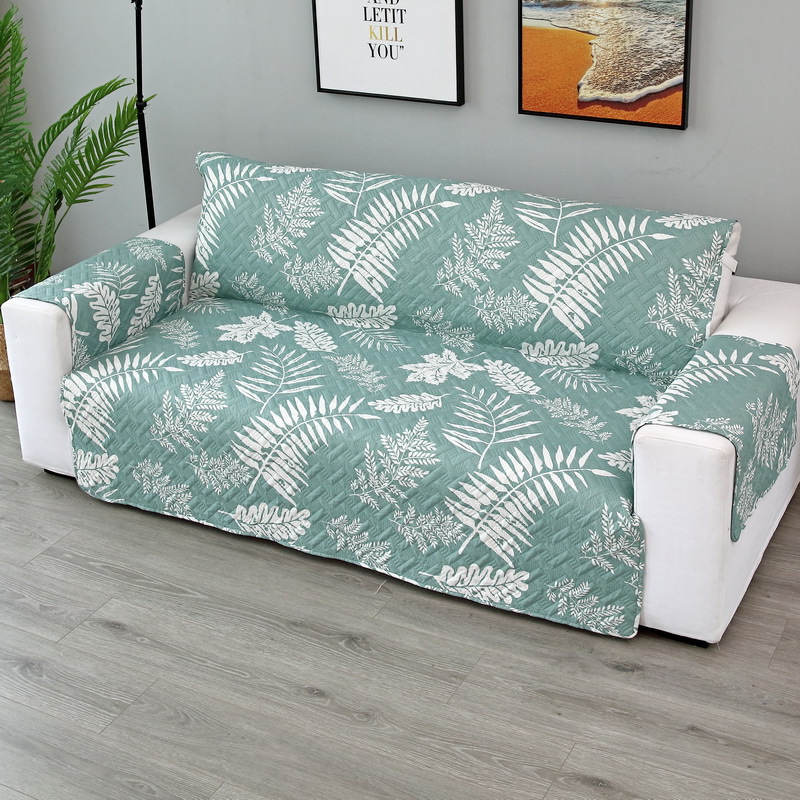 Leaf sofa cover light green