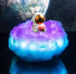 LED Colorful Clouds Astronaut Lamp With Rainbow Effect As Children's Night Light Kids Bedroom Night Lamp Decor Home Moon Lamp – image 9