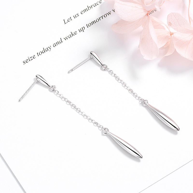 Title 2, S925 Sterling Silver Ear Line Long Tassel Earri...