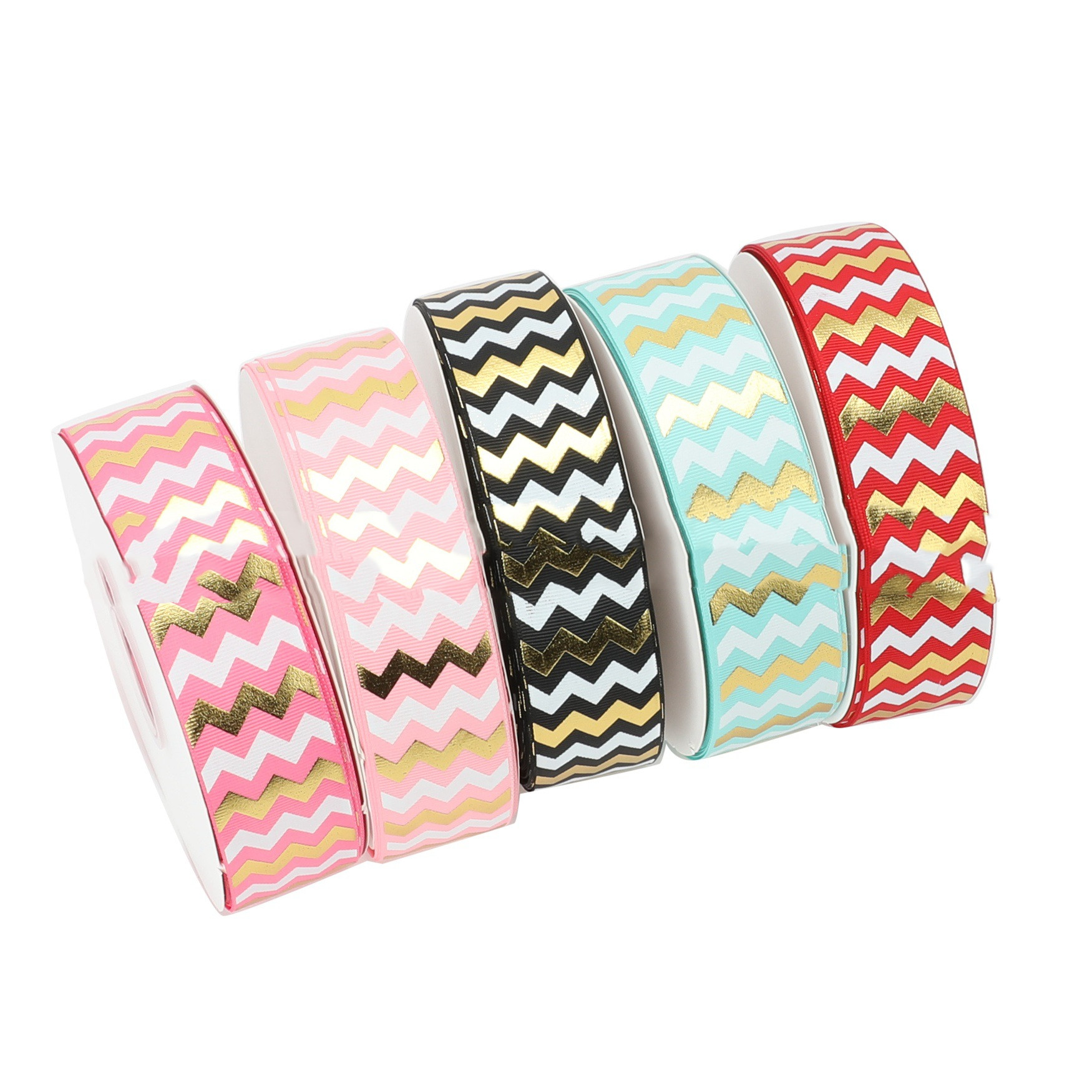 Title 3, 38MM Printing Ink Gilding Stripe Pattern Ribbon