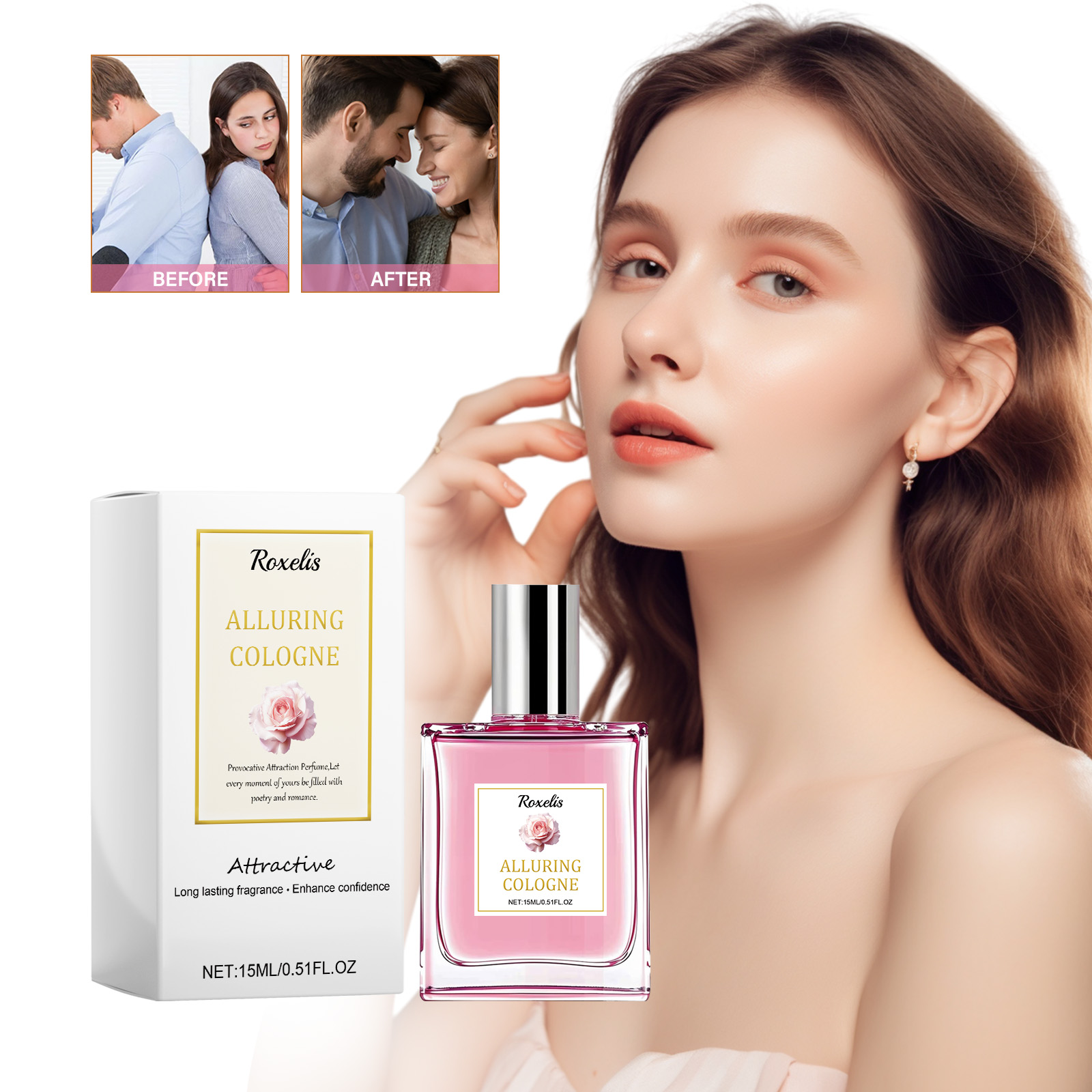 Rose warm floral perfume with long-lasting fragrance, 15ML. A blend of rose absolute, red currant & patchouli Rose is alluring, feminine, blushing, modern and playful. It delivers a light, refreshing way to fragrance. From Day to Night - Whether you're he