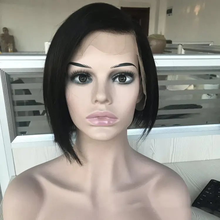 Wig Headgear Bob Wigs Real Hair Semi-woven