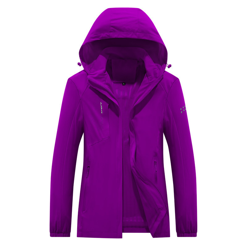 Autumn Women's Outdoor Thin Jacket Windproof Tooling Sports Windbreaker Purple - Shop at LoveMi