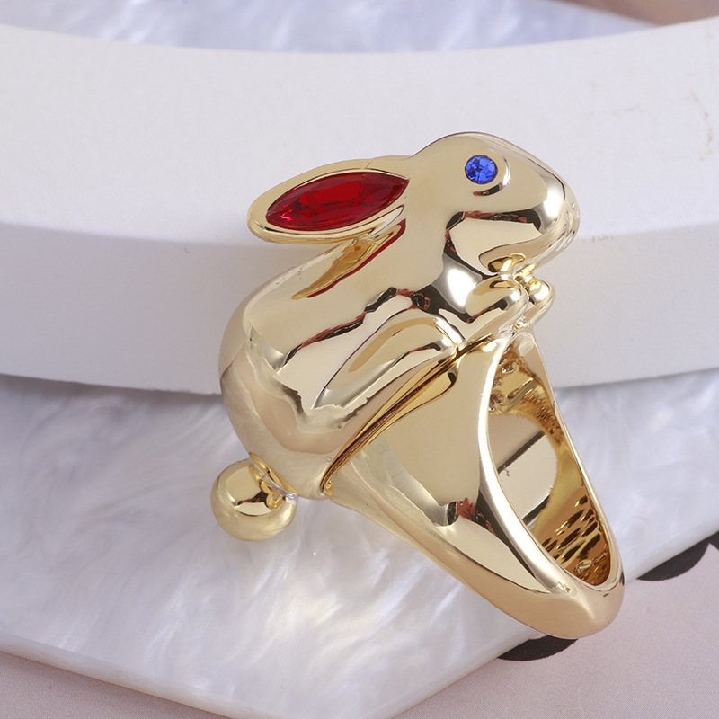 Title 1, Womens Metal Smooth Face Wealth Rabbit Ring. A...