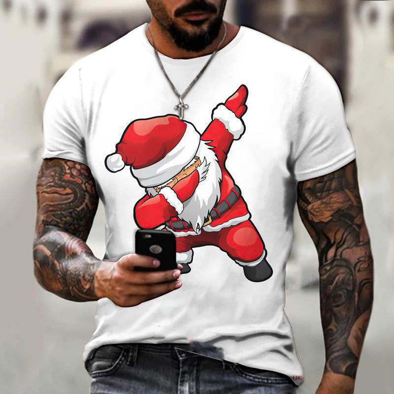 Title 7, Camiseta 3D de Natal masculina, manga curta com...