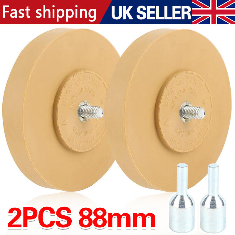 2X CARAMEL WHEEL WITH FREE DRILL ATTACHMENT S509509 RUBBER ERASER 88mm — image 11