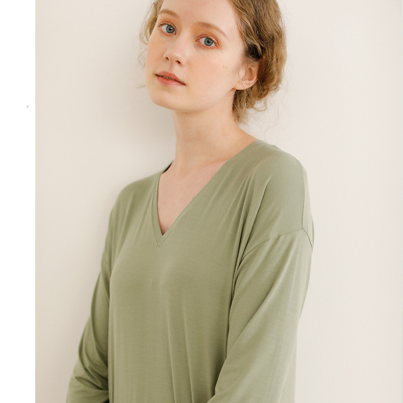 Title 3, Modal solid color short sleeve nightdress