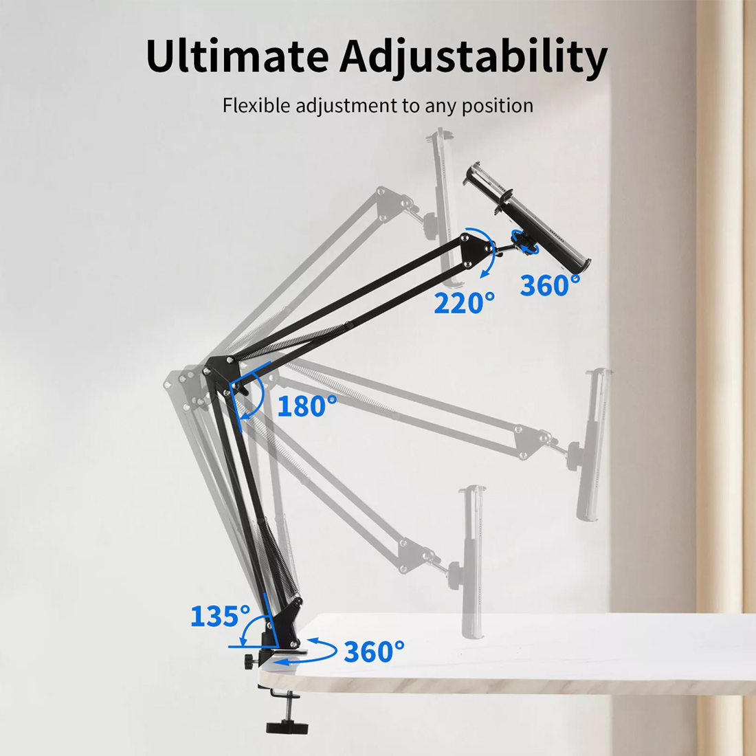 NEW 360 Long Arm Lazy Tablet Stand IPad Phone Holder Mount Clamp Bed Table — image 2