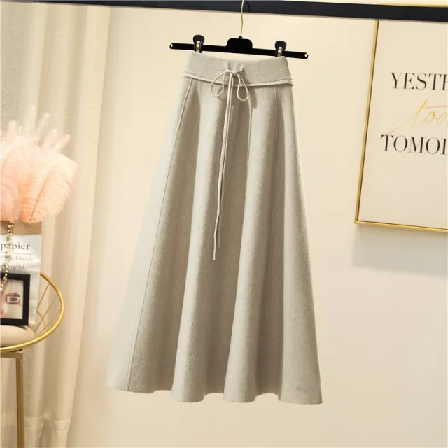 Women's Autumn And Winter All match Slim Knitted Skirt Creamywhite - Shop at LoveMi