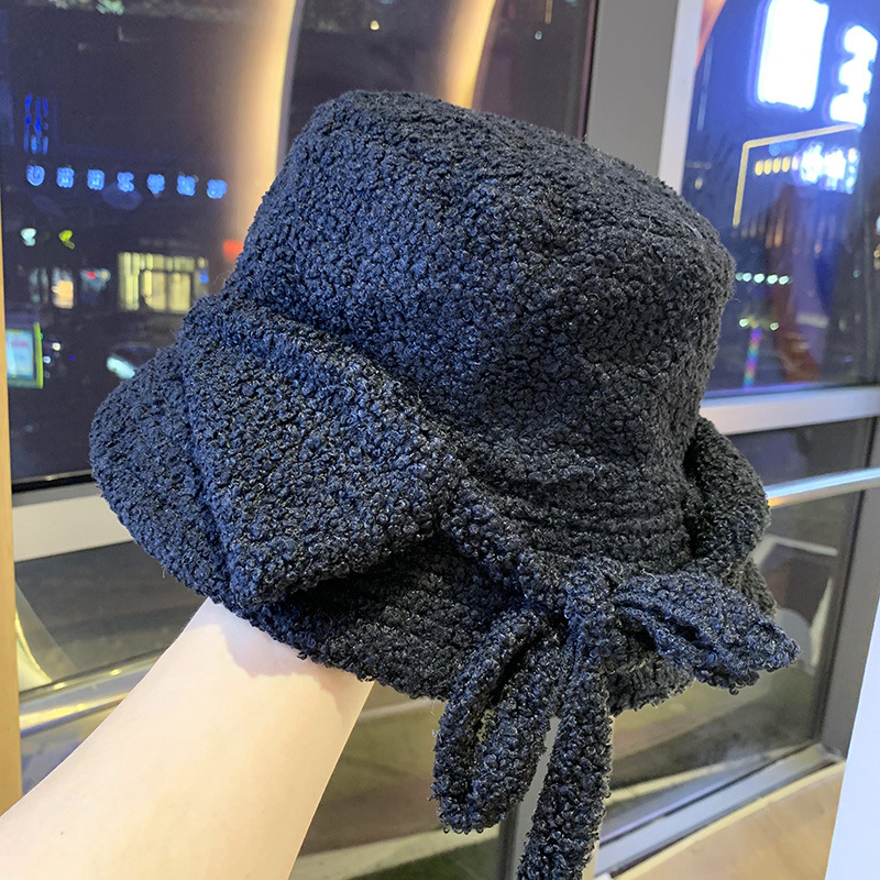 Title 2, Lamb Velvet Double-Sided Fisherman Hat Female W...