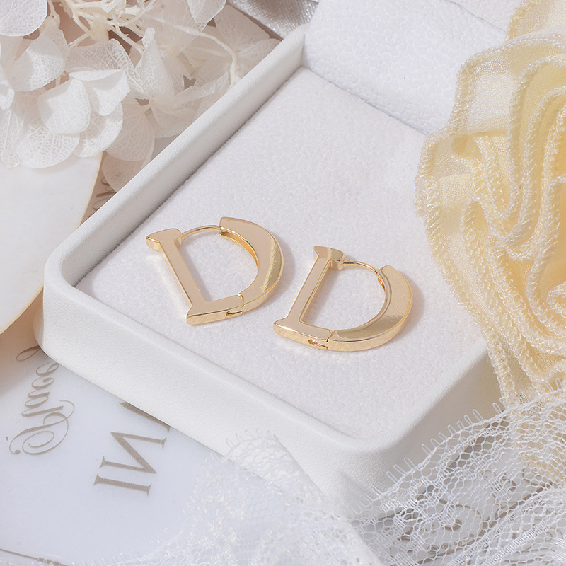 Fashion Gold Plated Letter D Simple And Versatile