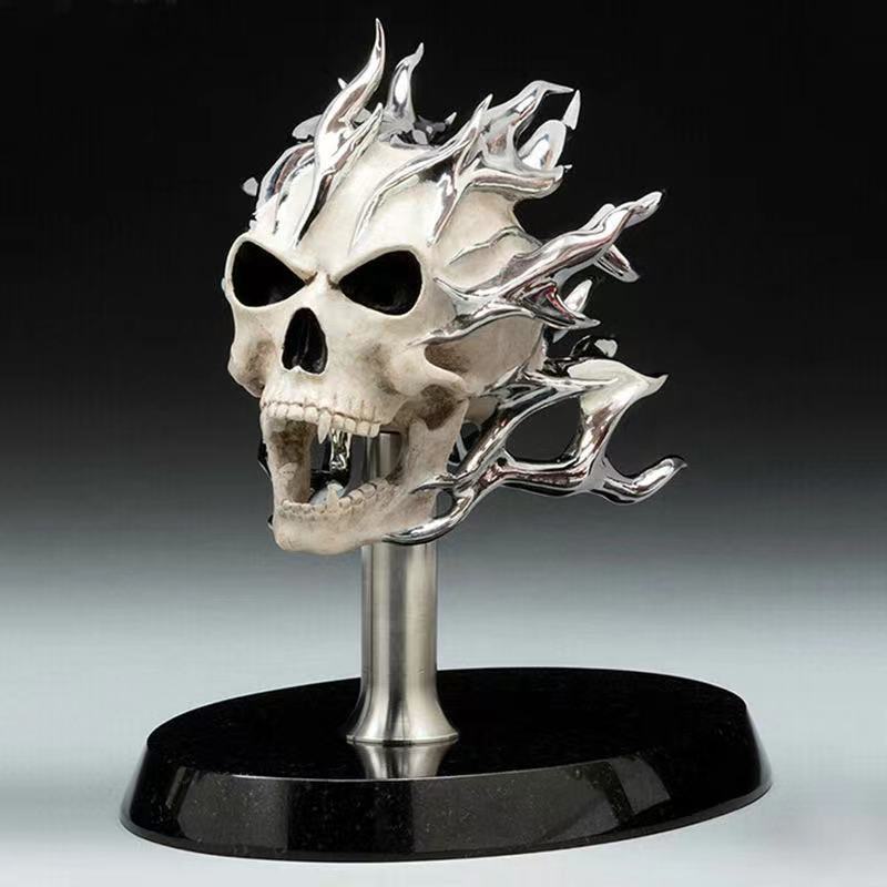 Glowing Flame Skull Resin Ornament Halloween (1color)