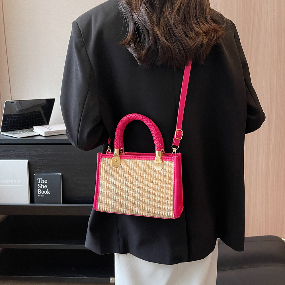 Women's Stylish Good Texture Woven Contrast Color Portable Shoulder Bag