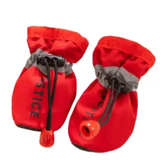 Fleece Dog Shoes, Warm Soft-soled Shoes For Autumn And Winter, Anti-slip Foot Covers, Bichon Frise Small Dog Shoes That Won't Shed Feet - Red - View 1