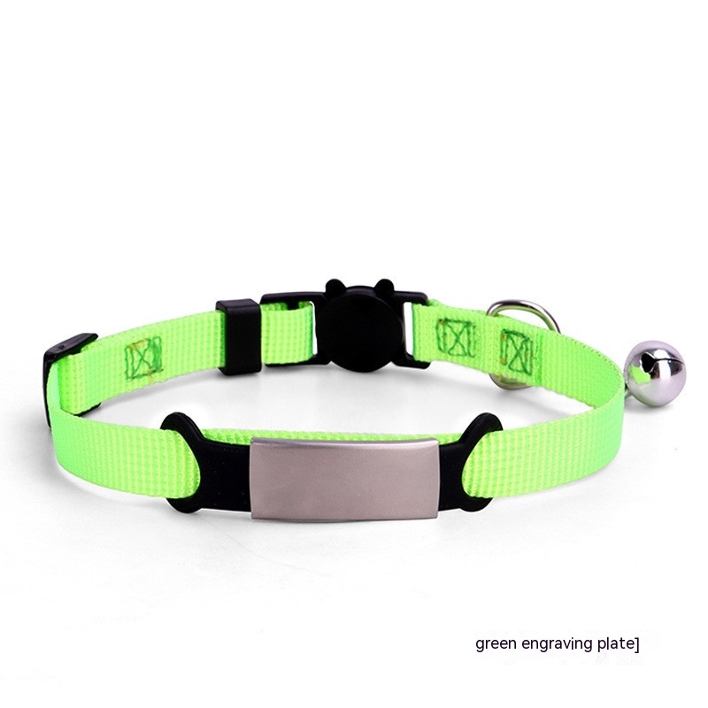 8 color Cat Collar With Detachable Buckle Green - Shop at LoveMi