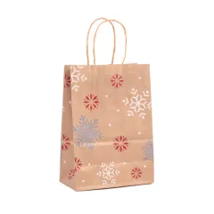 Merry Christmas Gift Bags Santa Sacks Kraft Paper - D-5Pcs - View 1