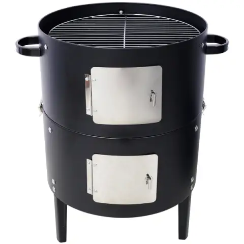 17 inch steel charcoal smoker heavy duty round grill for outdoor cooking