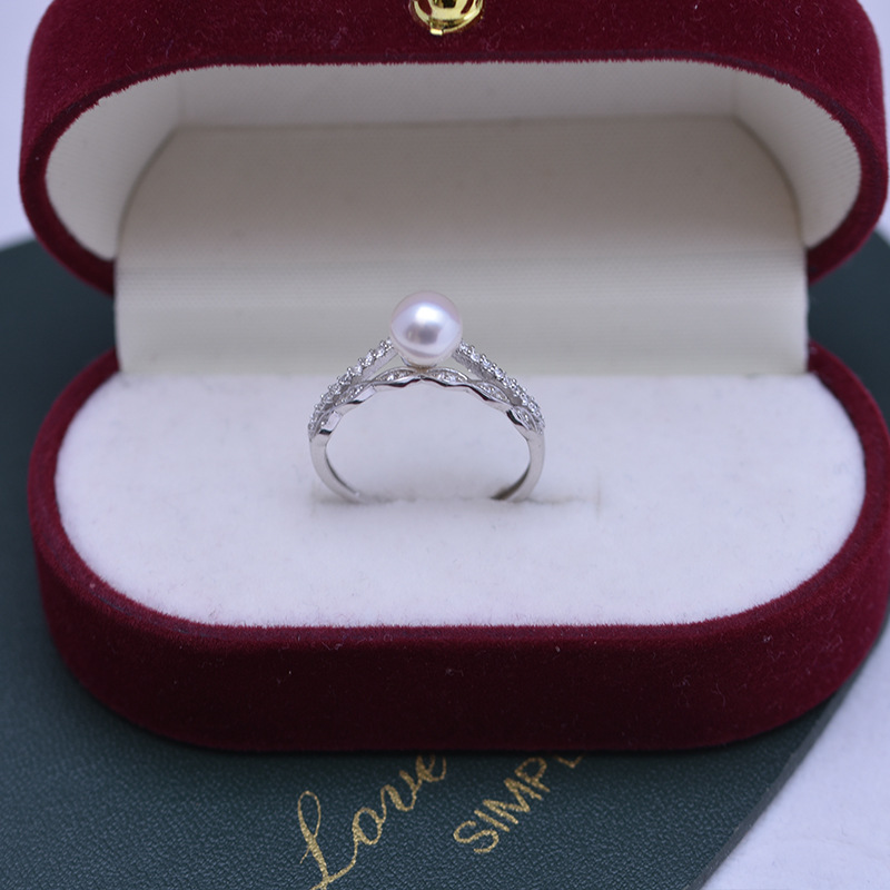 Title 1, Freshwater Pearl Perfect Circle White Ring S925...